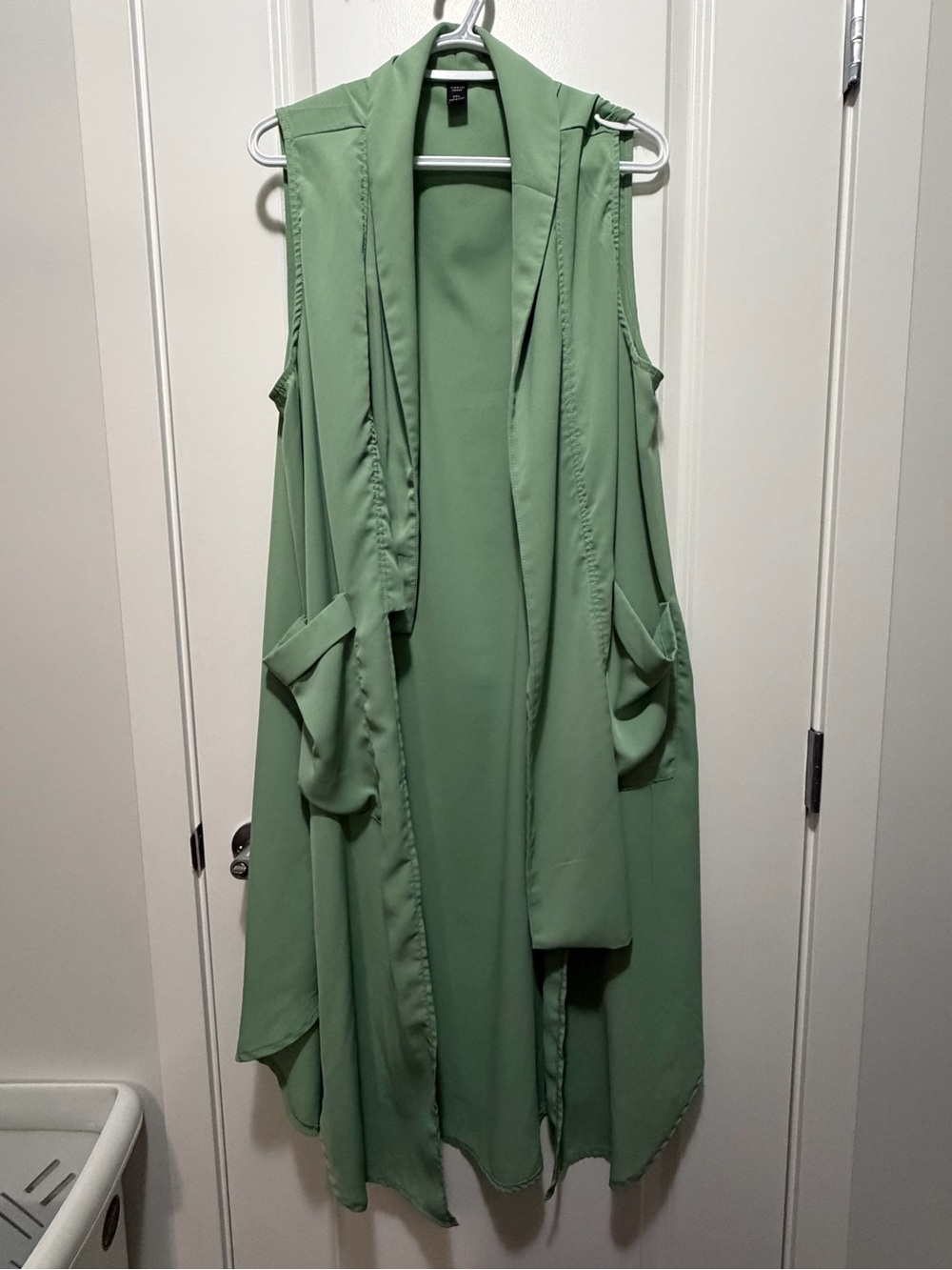 SHEIN Sage Green Sleeveless Drape Vest
